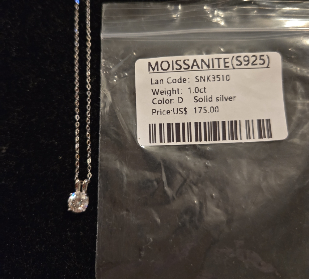Moissanite Pendant Necklace in Sterling Silver